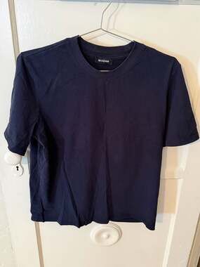 NAADAM Men's Navy Blue 100% Cotton Crewneck T-Shirt Small